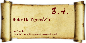 Bobrik Agenór névjegykártya